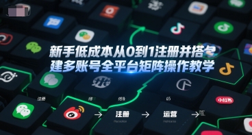 新手低成本从0到1注册并搭建多账号全平台矩阵操作教学，手机号-邮箱-IP-工具-创学笔记
