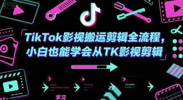 TikTok影视搬运剪辑全流程，小白也能学会从TK影视剪辑-创学笔记