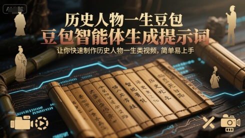 历史人物一生豆包智能体生成提示词，让你快速制作历史人物一生类视频，简单易上手-创学笔记