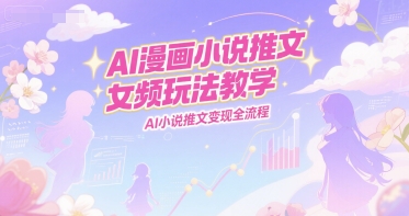 AI漫画小说推文女频玩法教学，AI小说推文变现全流程-创学笔记