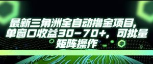 最新AI全自动游戏撸金项目，单窗口收益30-70+，可批量操作【揭秘】-创学笔记