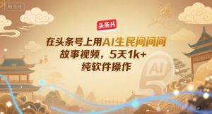 在头条号上用AI生民间故事视频,5天1k+,纯软件操作-创学笔记