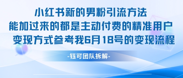 小红书全新男粉引流实操方法，日引流100多精准男粉-创学笔记