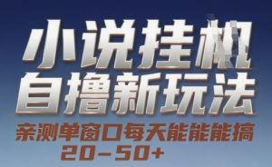 小说自撸新玩法 — 亲测单窗口每天能搞 20-50+,支持矩阵化批量操作【揭秘】-创学笔记