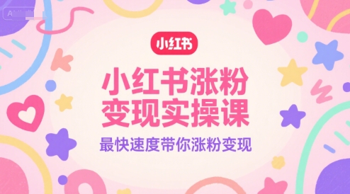 小红书涨粉变现实操课，最快速度带你涨粉变现-创学笔记