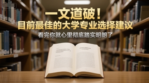 付费文章：一文道破！目前最佳的大学专业选择建议，看完你就心里彻底踏实明朗了-创学笔记