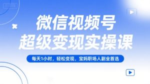 微信视频号超级变现实操课,每天1小时,轻松变现,宝妈职场人副业首选-创学笔记