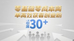 零基础零成本简单高效获客创业粉,一天引流30+-创学笔记