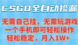 CSGO自动捡漏项目,最新独家玩法,一个手机可操作,新手小白轻松月入1W+,操作简单易上手【揭秘】-创学笔记