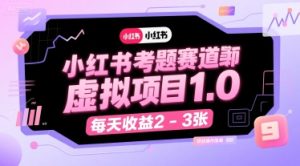 小红书考题赛道虚拟项目1.0,项目操作简单,每天收益2-3张-创学笔记