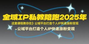 全域IP私教陪跑2025年,这套课程教你在公域平台打造个人IP快速涨粉变现-创学笔记