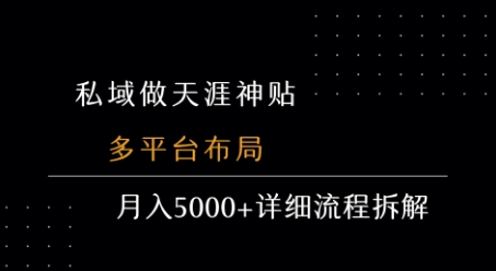私域做天涯神贴 多平台布局 月入5k+详细流程拆解-创学笔记